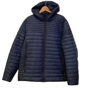 Pajar Canada Mens Navy Blue Packable Puffer Jacket Osprey Hooded Quilted - Large